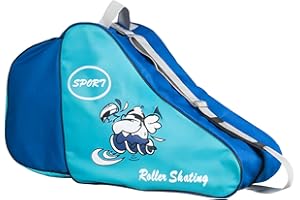 BRTNUP Bolsa de patinaje para niños, bolsa de patinaje sobre hielo unisex con correa ajustable para el hombro, bolsa triangular para zapatos, bolsa de transporte para patines en línea y casco, bolsa de