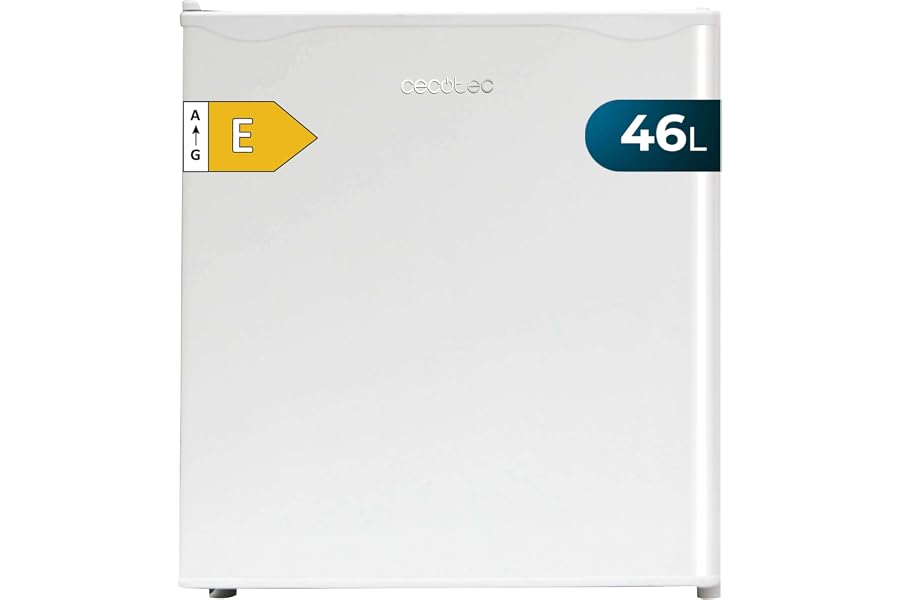 Cecotec Nevera Pequeña - Frigorífico Mini - Minibar 46L GrandCooler 20000 L SilentCompress White E. Altura 48,7cm, 48cm de An