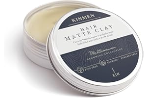 Kin Kinmen Hair Matte Clay 100 Ml. | Cera texturizante de fijación suave y acabado mate que permite dar forma, esculpir o despeinar el cabello. Ideal para cabellos cortos o medios.
