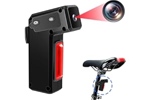 Pudet Luo Camera Sport, 1080P HD & 120° Grand Angle Camera Moto, Batterie Haute Capacité de 3500mAh Action Cam, Feu Arrière étanche IPX-3 et 3 Modes de Feux Arrière pour Vélo/Moto