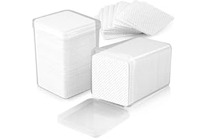 EBANKU 400 Pièces Lingettes Coton Ongles Gel Vernis Remover Wipes Lingettes Non Pelucheux Ongles Tampon Colle Bouteille Nail Art Cils Lingette Bouteille Outil Blanc