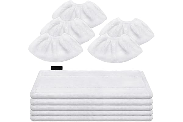 DLAIMI 10 Bonnettes Microfibre Lingettes pour Nettoyeur Compatible avec Karcher Easy Fix SC2 SC3 SC4 SC5,5 Chiffons de Nettoyage à Vapeur en microfibrel & 5 Bonnettes Microfibre Le Nettoyeur Vapeur