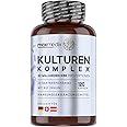 Probiotika Kulturen Komplex mit 60 Mrd. KBE - 120 vegane Kapseln - 20 Bakterienstämme & Präbiotika Bio Inulin - Flora Bakteri