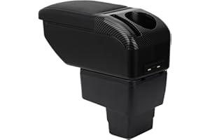 ZENVI MittelArmlehnen Compatible with Mazda 2 Armlehnen 2015-2024 Mittelkonsolen Veranstalter Armlehnen Doppelter Stauraum Verwendbar als Ellbogenstütze（Schwarzer Stil）