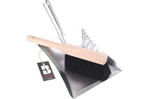 Bauster® Balai avec pelle à balayette et pelle en métal galvanisé