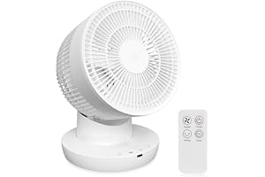 VIFLYKOO Ventilatore da Tavolo, Ventilatore Silenzioso a 6 Velocità, Oscillazione di 70° e 90°, Timer 7h, Telecomando Raffreddamento Silenzioso Portatile, per Soggiorno, Camera da Letto, Bianco