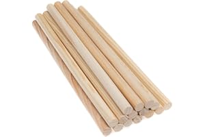 Mendi 15 Palos de Madera 40 cm x 20 mm diámetro