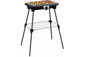 Tefal EasyGrill XXL Barbecue électrique, 2500W, Grille Inox, Surface de cuisson extra-large, 5 températures, Pieds Amovibles, Intérieur/Extérieur, BG921812