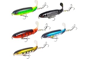 Nuguri Whopper Plopper Leurre Artificielle Appâts Pêche Poissons Leurre Truite Kit de Pêche au Leurre à Décélération Lente pour Truite, Brochet, Perche et Plus