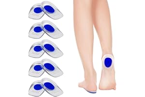 Xmart 5 Paires Talonnettes en Gel Epine Calcaneenne Talonnette Tendon D'Achille Tendinite et Fasciite Plantaire Orthopédique Coussinet Antichoc Amortissante Semelle Silicone Talon pour Homme et Femme