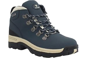 WYRE VALLEY Womens Ladies Waterproof Genuine Leather Breathable Lace Up Memory Foam Hiking Outdoor Trekking Boots UK Sizes 3-8