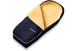 Hofbrucker Lammfell-Fußsack Alaska für Kinderwagen und Buggy, Babyfusssack mit Lammfell, Warmer Winterfußsack mit Mumienform, Babyfusssack geeignet 0-3 Jahre