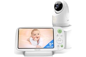 RIENOK Elektroniczna niania z kamerą 5 cali HD 1080p kamera niania 4000 mAh VOX 4 x zoom, widoczność w nocy, zasięg 300 m