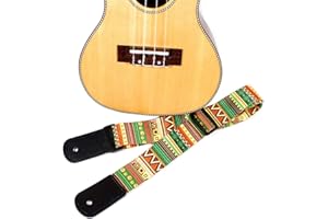 Alomejor Ukulele Strap Hawaii Adjustable Neck Sling Belt Bandoulière pour 4 Cordes Guitare Soprano Concert Ténor Baryton
