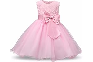 Discoball Girl Dress Princess Party Clothing Holiday Girls Dresses, 3D Rose Flower, Bow Sequins Tulle Dress Up for Kids