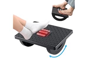 Topmener Ergonomic Footrest Cushion Round Plastic Foot Rest Under Desk Foot Stool Under Desk with Massage Points, Desk Footrest for Office
