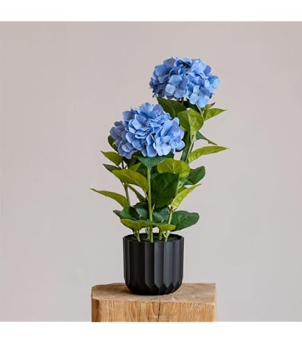 Künstliche Hortensie Im Topf – 56 Cm Hoch, 2 Blütenköpfe, Farbe Rosacreme