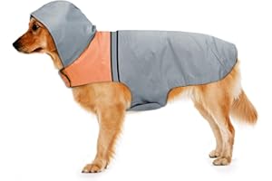 SLE Impermeable para Perros con Capucha y Tiras reflectoras seguras, Chubasquero de Perro Ultra-Light Transpirable, Chubasquero para Perros Mascotas para Perro Pequeño Mediano y Grande (X-Large)