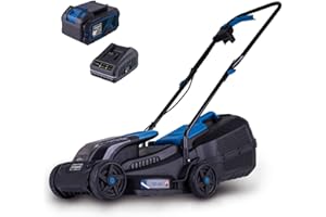 Scheppach Tondeuse à Gazon sans Fil BC-MP320-X 20V Brushless | Largeur de Coupe 32cm | 250-300 m2 | Hauteur de Coupe de 20-60mm | Bac de ramassage 30L | avec Batterie 4 Ah et Chargeur 2,4 A