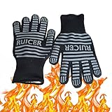 Ruicer Premium Grillhandschuhe Ofenhandschuhe BBQ hitzebeständige Handschuhe bis
