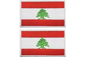 2-pack Libanons flagga lapp Libanon flaggor broderade lappar libanesiska flaggor militär lapp för kläder hatt ryggsäckar stolthet dekorationer