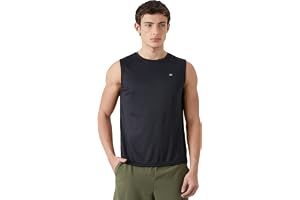 Amazon Brand - Symbol Men's Polyester Color Block Active Regular Fit Sports | Round Neck | Sleeveless T-Shirt
