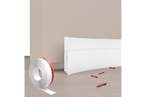 KAYLEINSTER Draft Excluder for Doors,Self Adhesive Door Draught Excluder Strip for Soundproofing and Energy Efficiency,Rubber Bottom Seal Strip Under Door Draft Stopper Seals(2m,White)