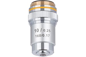 AmScope Objetivo del microscopio acromático A10X-V300 10X para microscopios compuestos