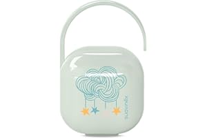 Suavinex, Pudełko na smoczek o pojemności na 2 smoczki. Pokrowiec na smoczek, pudełko na smoczek z elastycznym uchwytem, etui na smoczek, dla dzieci +0 miesięcy, niebieskie marzenia