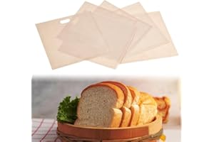 CAREDGO 6 Stk Toastbeutel Toasterbags Wiederverwendbare 17*19cm Sandwich-Bag Toaster Bags Antihaft Toaster beute Teflon Toast Taschen Sandwichbeutel Toasttaschen für Sandwich Pizzastücke Nuggets Snack