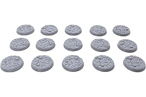 EnderToys 32mm Textured Bases - Wasteland (15pcs), 3D Printed Tabletop RPG and Wargame Miniature Accessories