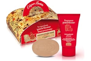 Helan, Panettone - Crema Mani Nutriente con Olio di Mandorle Dolci, Vitamina C e Vitamina E 50 ml + Saponetta Vegetale Valida come Sapone Mani Solido 75 gr, Set Mani Ideale per Cofanetto Regalo Donna