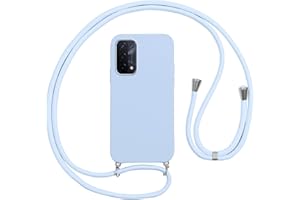 Vauki Funda con Cuerda para OPPO A74 5G/A54 5G, Carcasa Silicona AntiChoque con Correa, Case con Ajustable Colgante Collar Cordón Suave Cuello para OPPO A54 5GMóvil Teléfono, Púrpura Claro