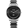 Titan Edge Fusion Quartz Analog Black Dial Two Toned Steel & Ceramic Strap Watch for Men-NS1878KD01/NT1878KD01