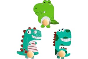 Hwtcjx 3 Stück Kinder Kleiderhaken in Tierform, Selbstklebend, Wandhaken, Holz, Ohne Bohren, Klebehaken, Kinderzimmer Deko