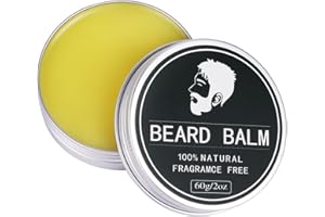 LOPHE Cire à moustache, Non parfumé Moustache Wax Fixation Forte, Beard Wax, Baume de Cire de Barbe pour Homme, Pour Le Adoucissement La Cire Lissage à La Moustache, Entretien Barbe,60g