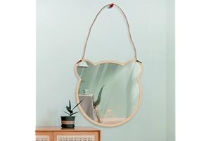 PAYFULLY 3D Acryl Spiegel Aufkleber, Kinderzimmer Spiegel Wandspiegel Badezimmer Spiegel, Süßer Spiegel mit Holz Wandsticker Wanddeko für Kinderzimmer Badezimmer (Bär)