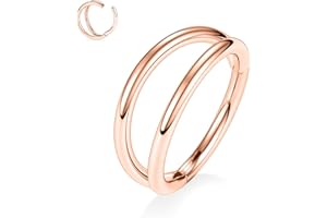 AROWRO Double Open Stack Septum Clicker Nasenringe Conch Daith Piercing Schmuck Knorpelohrring Hoop Chirurgenstahl Conch Daith Helix Rook Lobe Ohrring 18G 16G