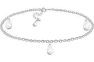 Sofia Milani - Bracelet de Cheville pour Femme en Argent 925 - avec Pendentif en Forme de Pierre de Zircon