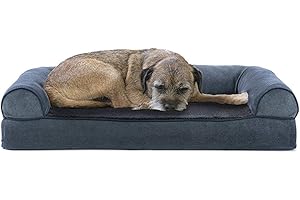 Furhaven Refroidissement Gel Infusé en Mousse à mémoire Dessus Lit pour Chien Canapé pour Chiens et Chats