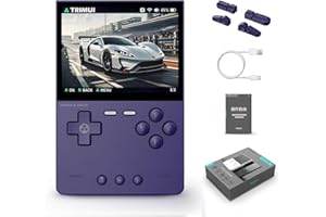 NEXASYMPHY TRIMUI BRICK Handheld Game Console, 3.2 inch Retro Handheld Games Consoles Open Source Linux System IPS Screen Built-in 13000+ Classic Games Retro Video Game Console, 64G TF Card (Purple)
