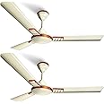 LONGWAY Wave P2 1200 mm/48 inch 400 RPM Ultra High Speed 3 Blade Star Rated Anti-Dust Decorative Ceiling Fan (Ivory, Pack of 2)