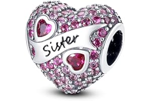 Pandach Charme Monde Global Argent 925 Sterling Femmes Perles Charm Pendentif Breloque avec 5A Zircone Compatible pour Européen Bracelets Collier,Christmas Gifts for Family/Friends