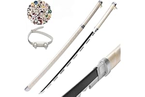 KHHK 31Inch Demon Swords Katana Anime Sword Samurai Tanjiro Cosplay Handmade Props Japanese Katana Handmade Abs Sheath Knife For Slay Lovers Halloween Props sword (Hashibira Inosuke)