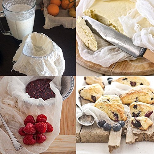 zesgood 100% natürliche Baumwolle ungebleichtem Musselin Besteckmotiv, 3 Pack, 20 Fläche/3 Meter - 4