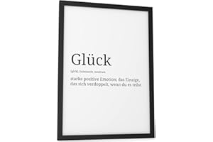 Papierschmiede® Definition: Glück, DIN A4 (21x30 cm), Poster für Wohnzimmer, Schlafzimmer, Küche, Esszimmer, Wandbild Geschenk Wanddeko - ohne Rahmen