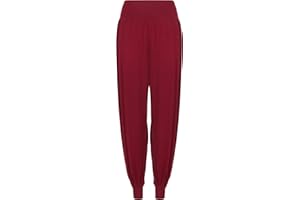 WEARALL Ladies Plus Size Harem Trousers Womens Full Length Stretch Casual Pants