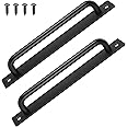 Hejo 2PCS Sliding Barn Door Handles, Durable Aluminium Alloy Sliding Door Pull Handles, Heavy Duty Black Sliding Pull Handles for Shed Door, Balcony Door, Kitchen Cabinet