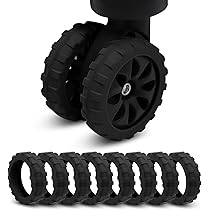 Housses de protection universelles pour roues de valise, en silicone, silencieuses, 8 pièces,bleu