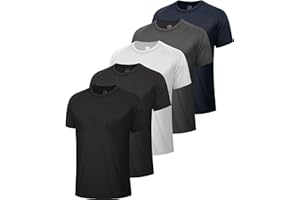 BOOJO 5er Pack Sport T-Shirts Herren Funktionsshirt Sportshirt Kurzarm Shirt Männer Gym Fitness Trikot Trainings T-Shirt Laufshirt für Sommer Fußball Running